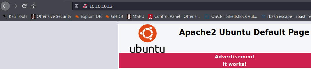 Default Apache site